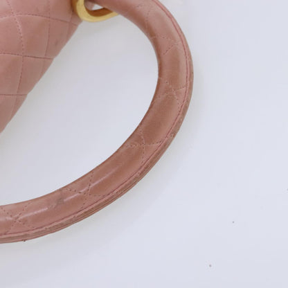 CHANEL Parent Child Bag Hand Bag Lamb Skin Pink Gold CC 90957A