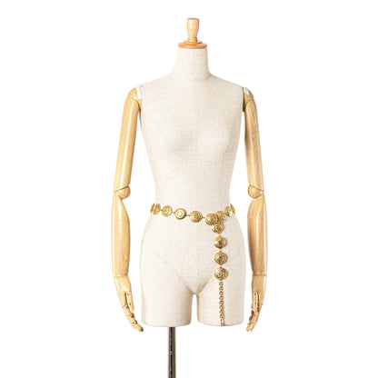 Gold Chanel Gold Plated 31 Rue Cambon Round Coin Charm Belt