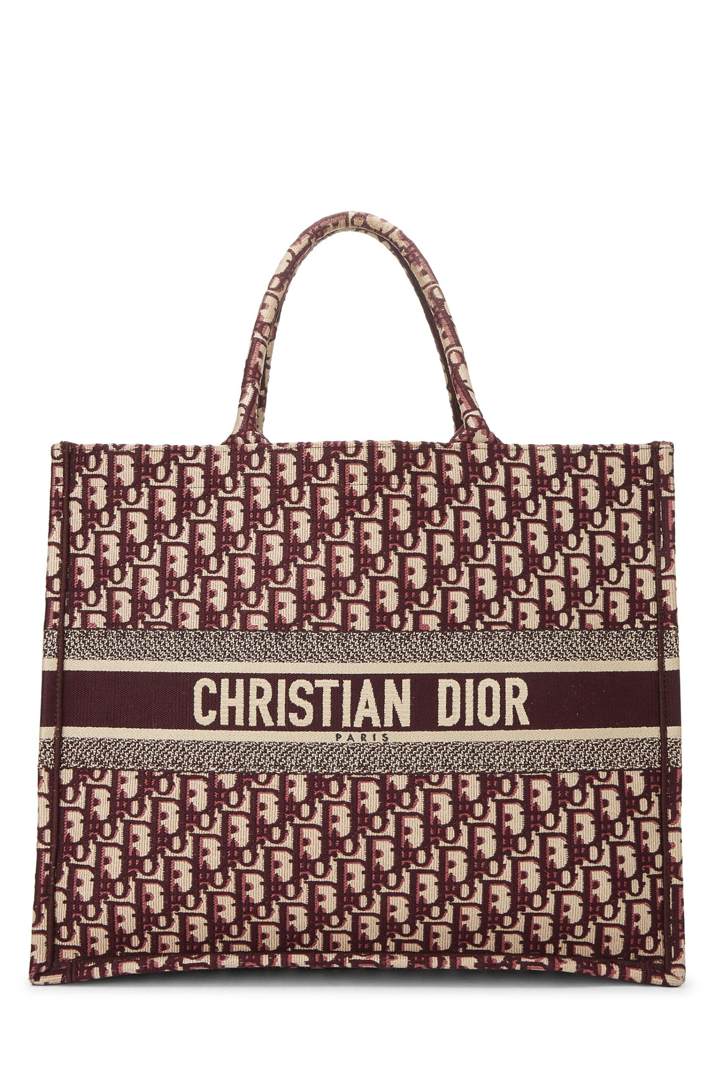 Dior, Burgundy Trotter Canvas Book Tote Large, Burgundy