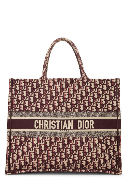 Dior, Burgundy Trotter Canvas Book Tote Large, Burgundy
