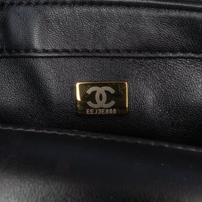 Black Chanel Mini Quilted Lambskin Heart Charms Flap Crossbody Bag