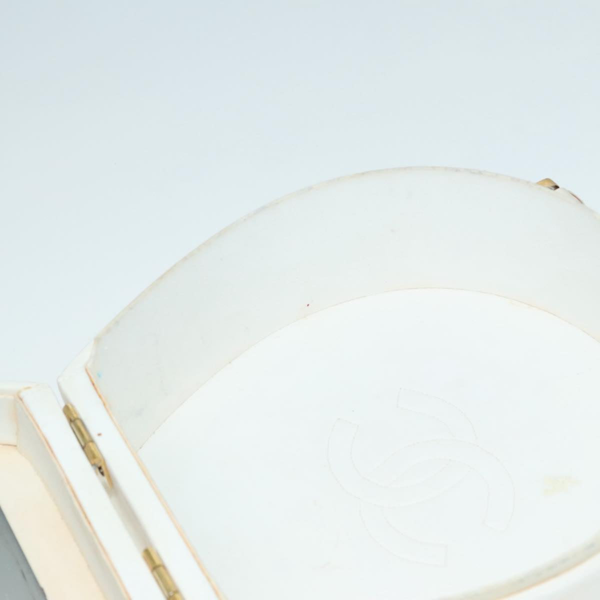 CHANEL Vanity Hand Bag Leather White CC 92088