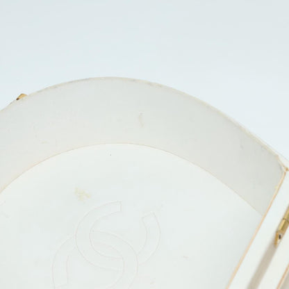 CHANEL Vanity Hand Bag Leather White CC 92088
