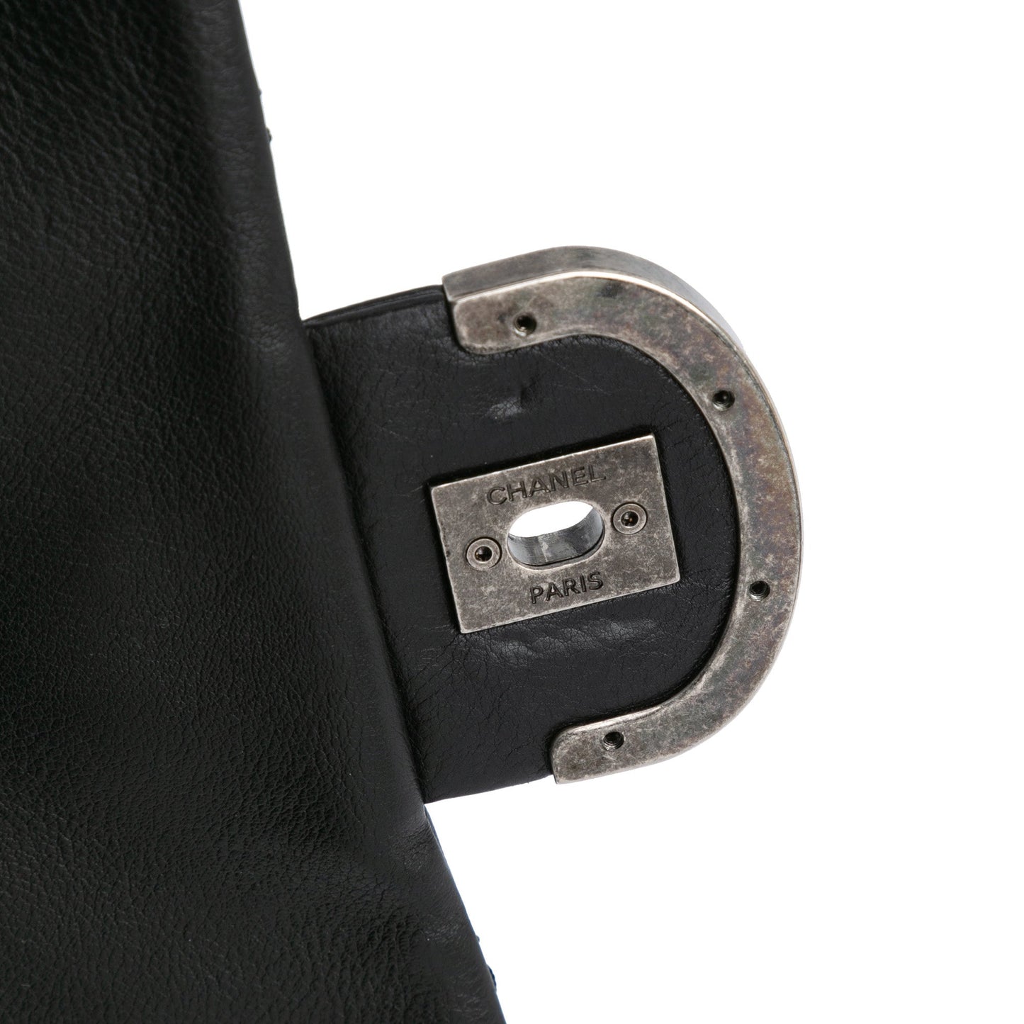 Black Chanel Paris Edinburgh Jumbo Calfskin Coco Sporran Flap Shoulder Bag