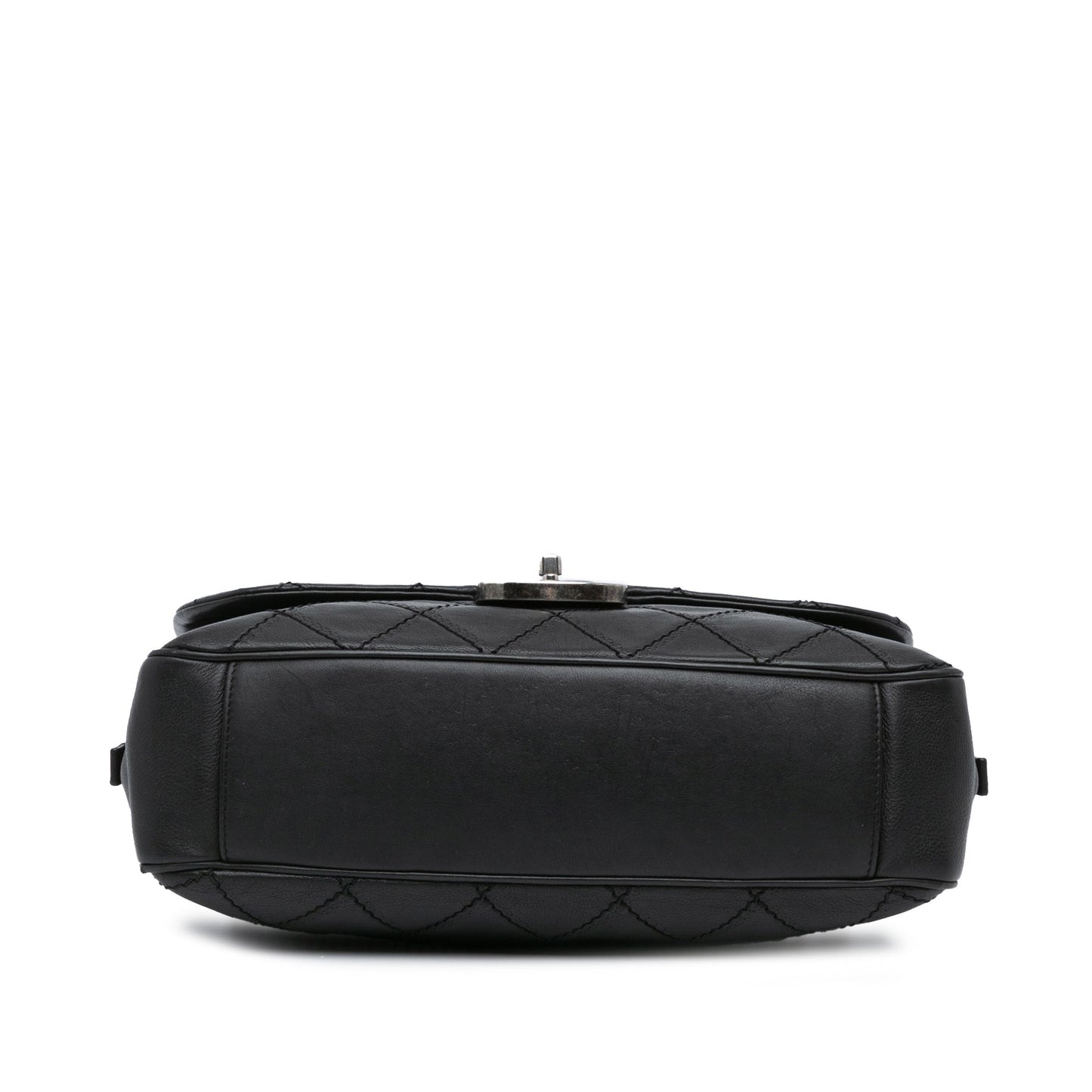 Black Chanel Paris Edinburgh Jumbo Calfskin Coco Sporran Flap Shoulder Bag