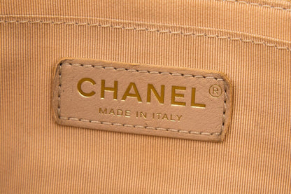 Chanel 2019/20 Metallic Caviar Chevron Quilted Flap Bag