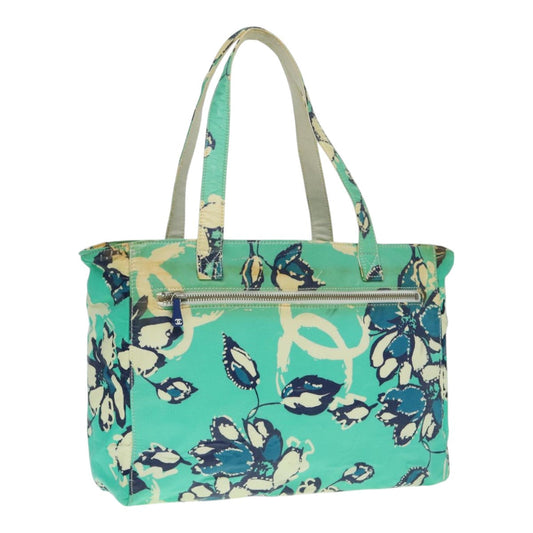 CHANEL Tote Bag Vinyl Peppermint Silver CC 92963