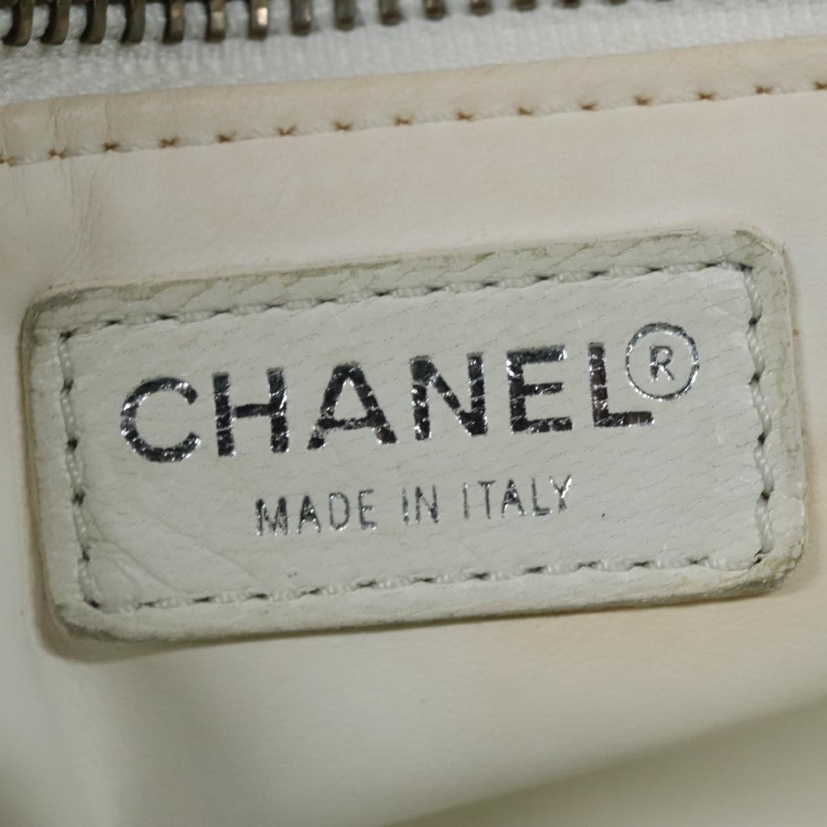 CHANEL Tote Bag Vinyl Peppermint Silver CC 92963