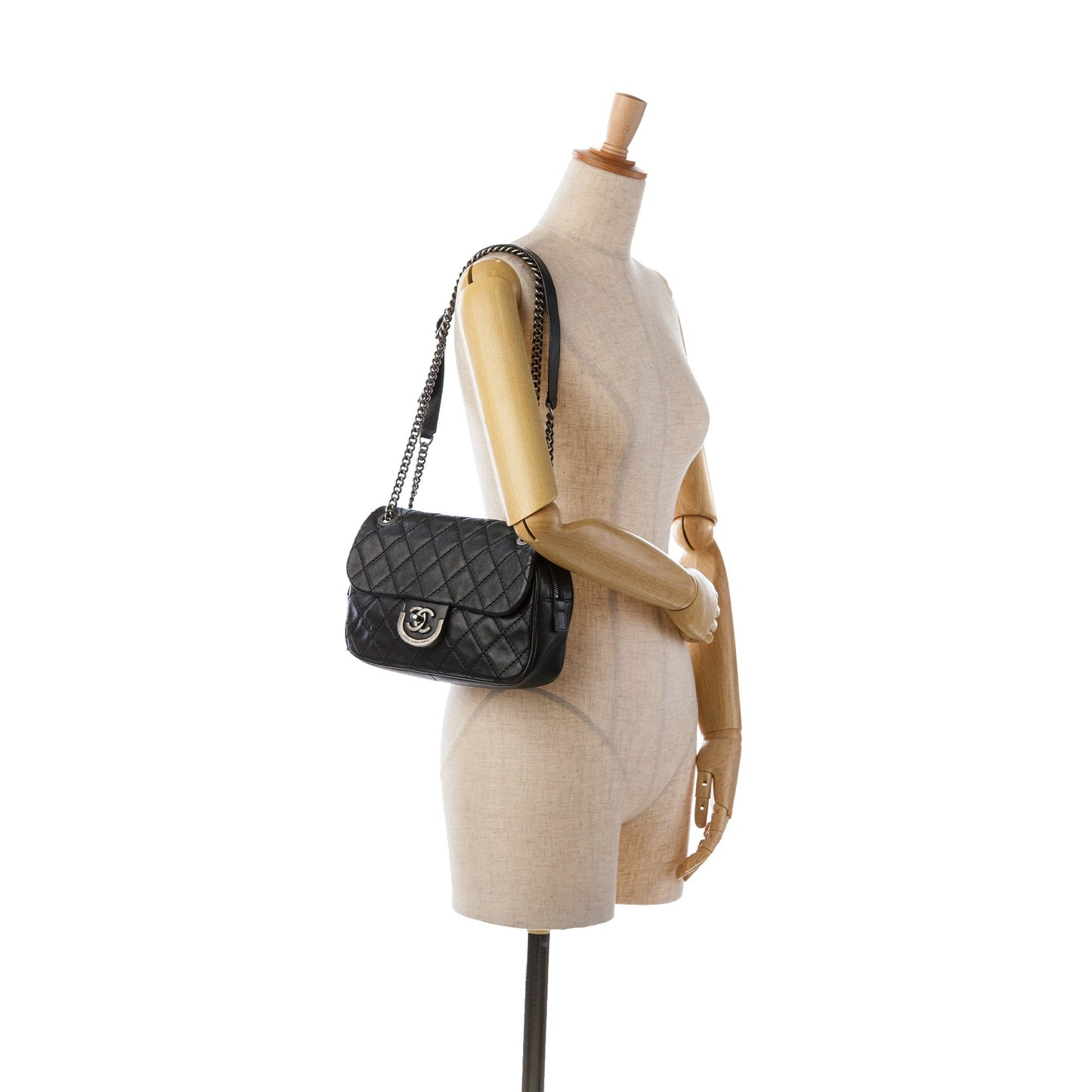 Black Chanel Medium Calfskin Paris-Edinburgh Coco Sporran Flap Crossbody Bag
