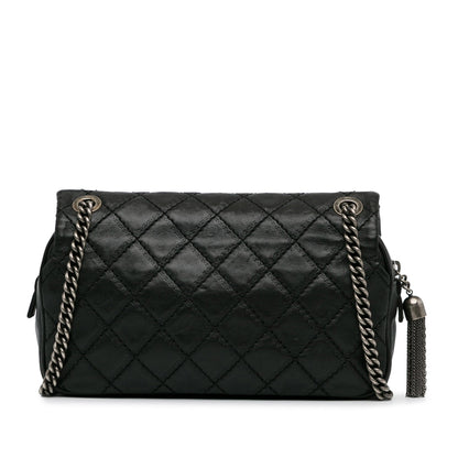 Black Chanel Medium Calfskin Paris-Edinburgh Coco Sporran Flap Crossbody Bag