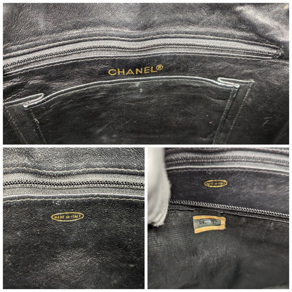 Chanel 80s Black Shiny Alligator Camera Shoulder Bag