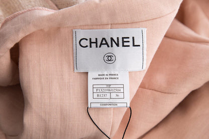 Chanel 1999 Pink Woven Linen Jacket SZ 36