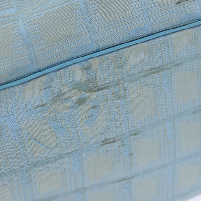 CHANEL New Travel Line Tote Bag Nylon Leather Baby Blue Silver CC 93431