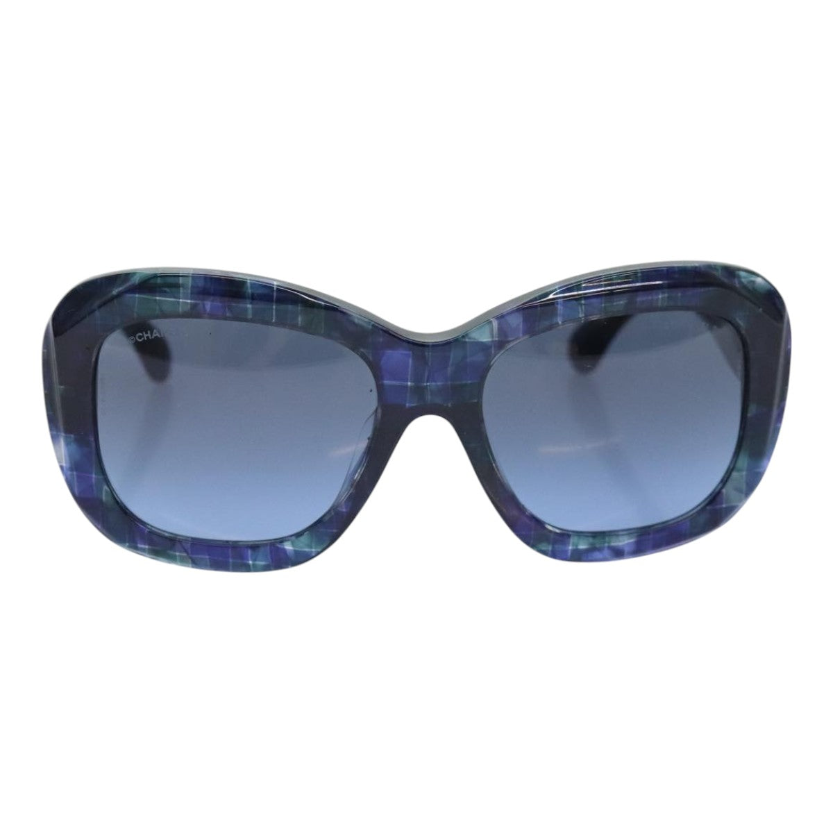 CHANEL Sunglasses plastic Navy Blue CC 93459