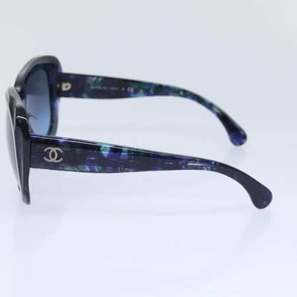 CHANEL Sunglasses plastic Navy Blue CC 93459