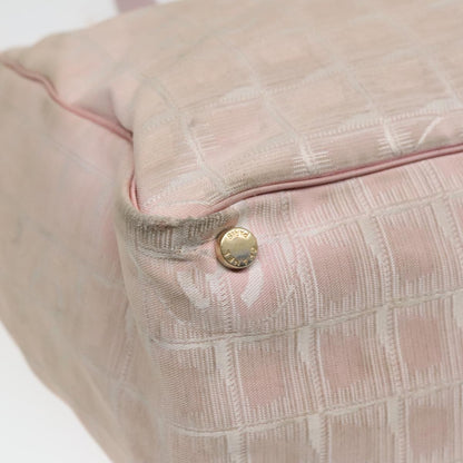 CHANEL New Travel line Tote Bag Nylon Pink Gold CC 93589