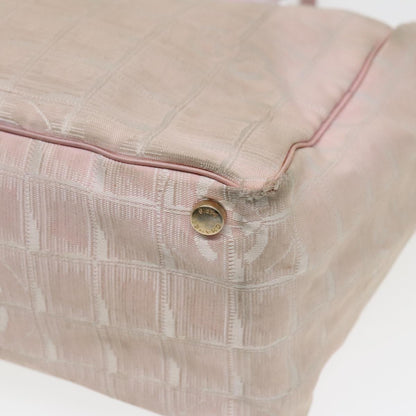 CHANEL New Travel line Tote Bag Nylon Pink Gold CC 93589