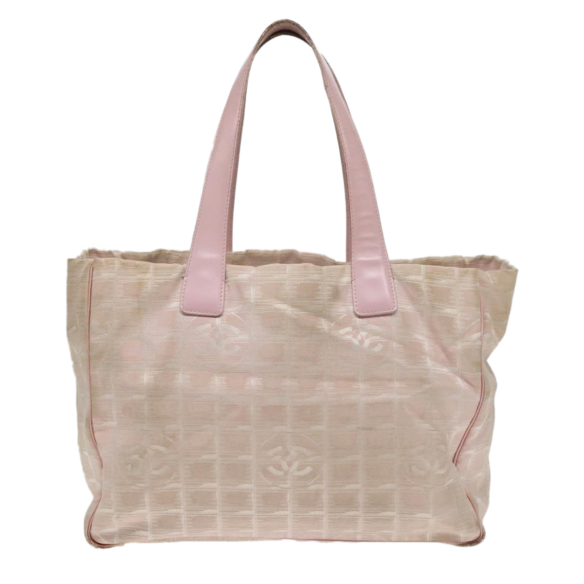 CHANEL New Travel line Tote Bag Nylon Pink Gold CC 93589