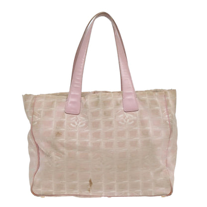 CHANEL New Travel line Tote Bag Nylon Pink Gold CC 93589