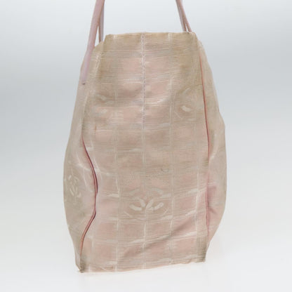 CHANEL New Travel line Tote Bag Nylon Pink Gold CC 93589