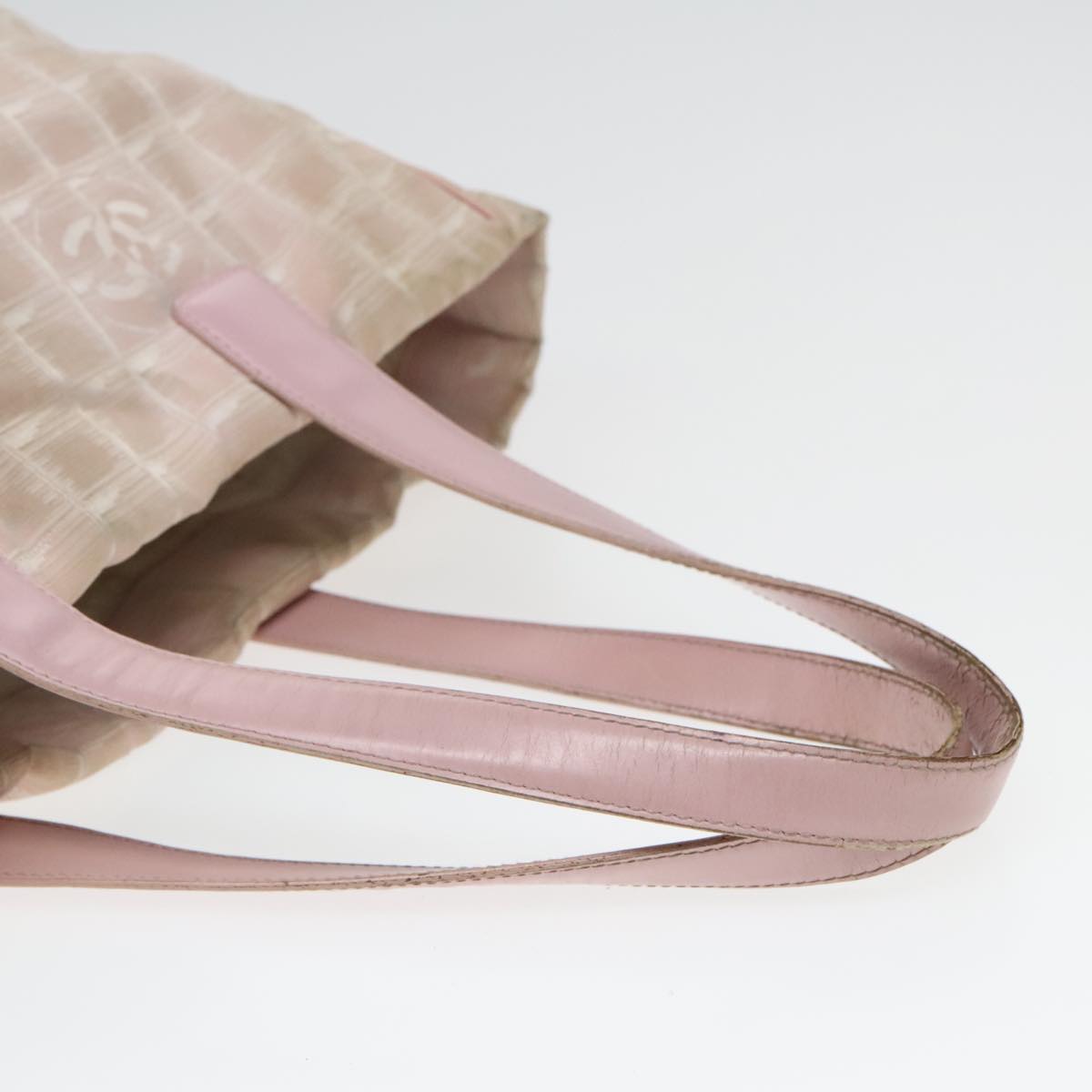 CHANEL New Travel line Tote Bag Nylon Pink Gold CC 93589