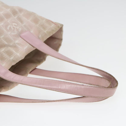 CHANEL New Travel line Tote Bag Nylon Pink Gold CC 93589