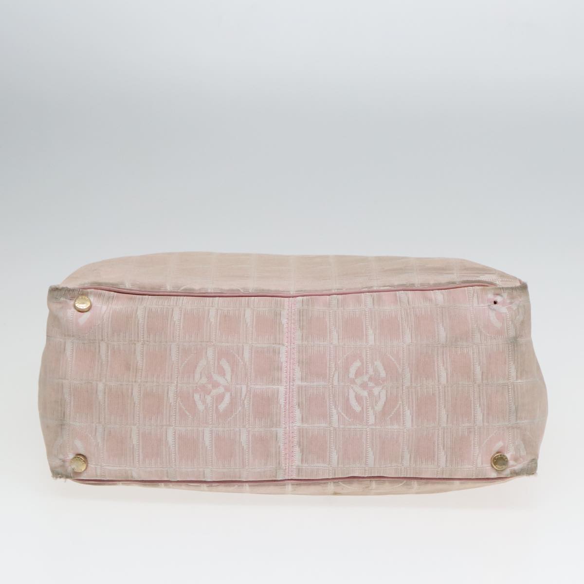 CHANEL New Travel line Tote Bag Nylon Pink Gold CC 93589