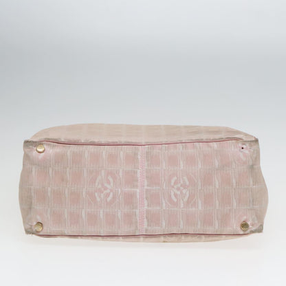 CHANEL New Travel line Tote Bag Nylon Pink Gold CC 93589