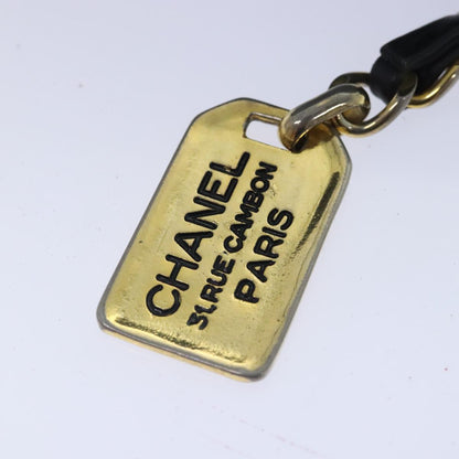 CHANEL Chain Tote Bag Lamb Skin Black Gold CC 93802