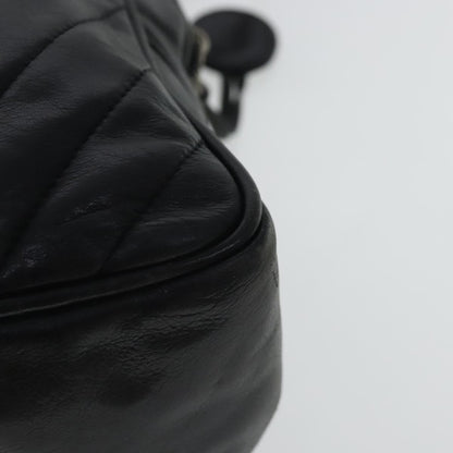 CHANEL Chain Shoulder Bag Leather Black Gold CC 94305
