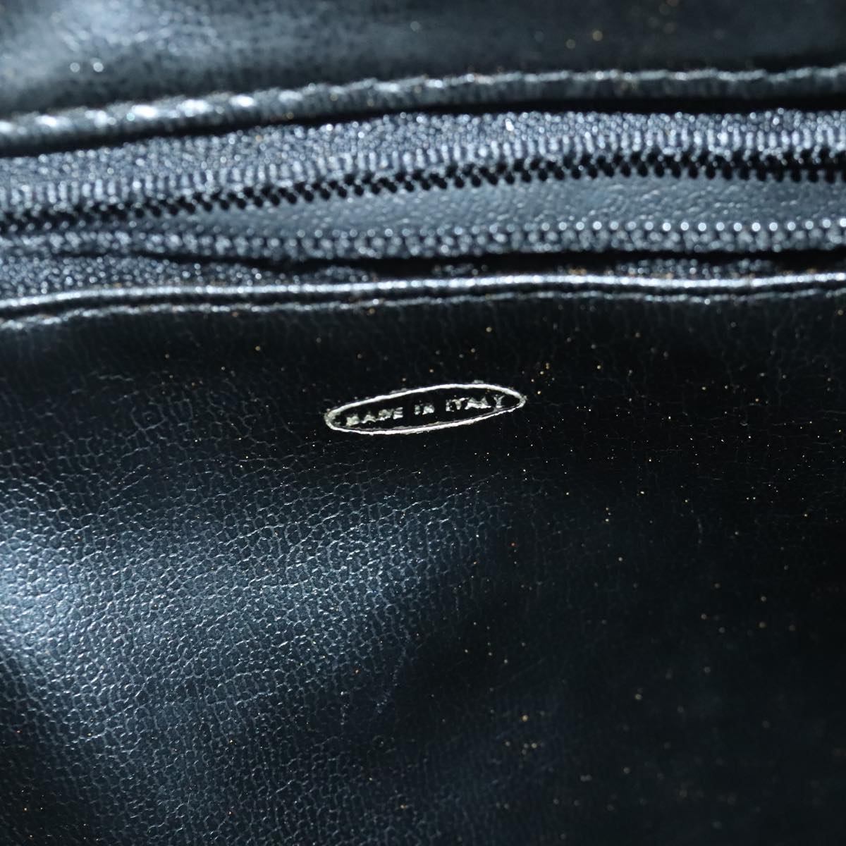 CHANEL Chain Shoulder Bag Leather Black Gold CC 94305