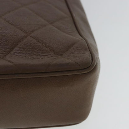 CHANEL Matelasse Chain Shoulder Bag Caviar Skin Brown Gold CC 94306