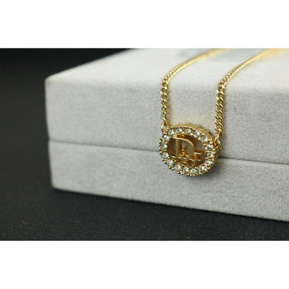 ExcellentRank SA Dior CD Rhinestone Necklace Earring Set S24111803