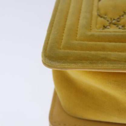 CHANEL Matelasse 20 Chain Boy Chanel Shoulder Bag Velor Yellow CC 94468A