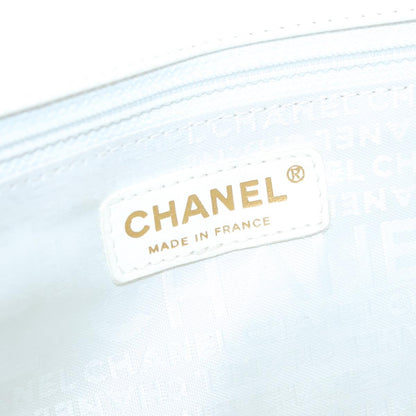 CHANEL Chain East West Shoulder Bag Leather White CC 94488