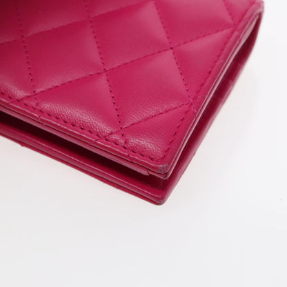 CHANEL Wallet Lamb Skin Pink Gold CC 94678A