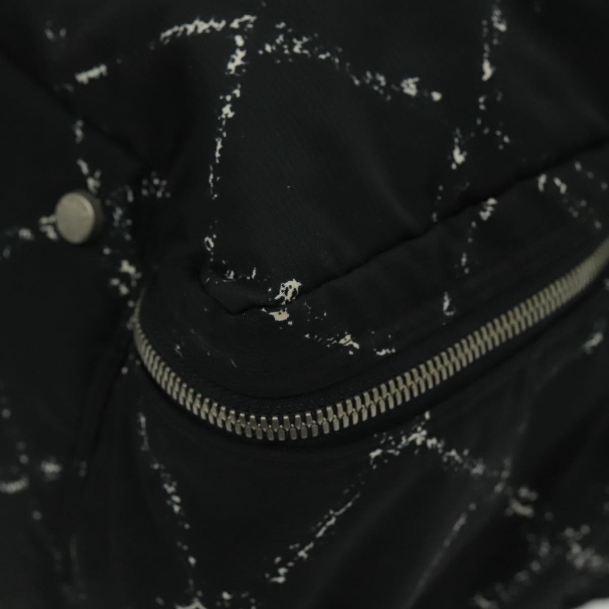 CHANEL Travel Line Boston Bag Nylon Black Silver CC 94723