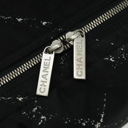 CHANEL Travel Line Boston Bag Nylon Black Silver CC 94723