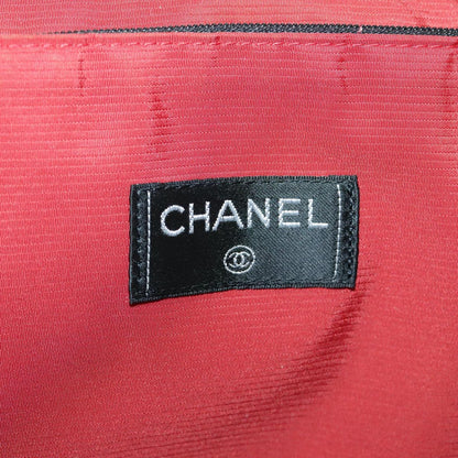 CHANEL Travel Line Boston Bag Nylon Black Silver CC 94723