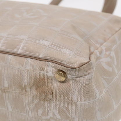CHANEL New Travel line Tote Bag Nylon Beige CC 94803