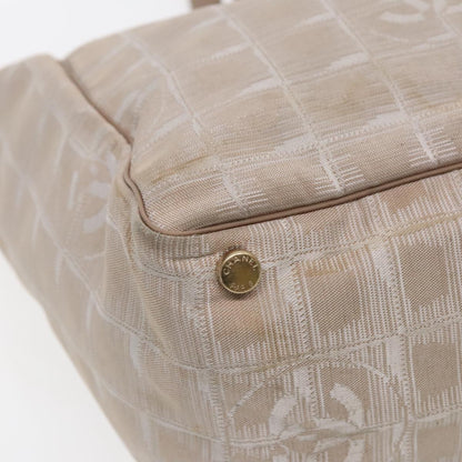 CHANEL New Travel line Tote Bag Nylon Beige CC 94803