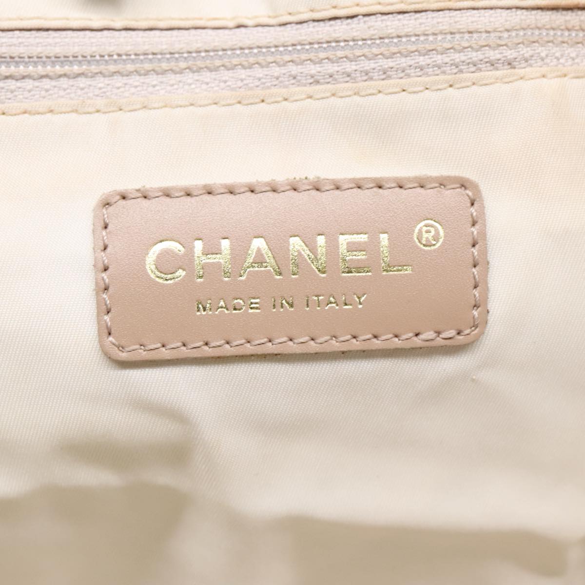CHANEL New Travel line Tote Bag Nylon Beige CC 94803
