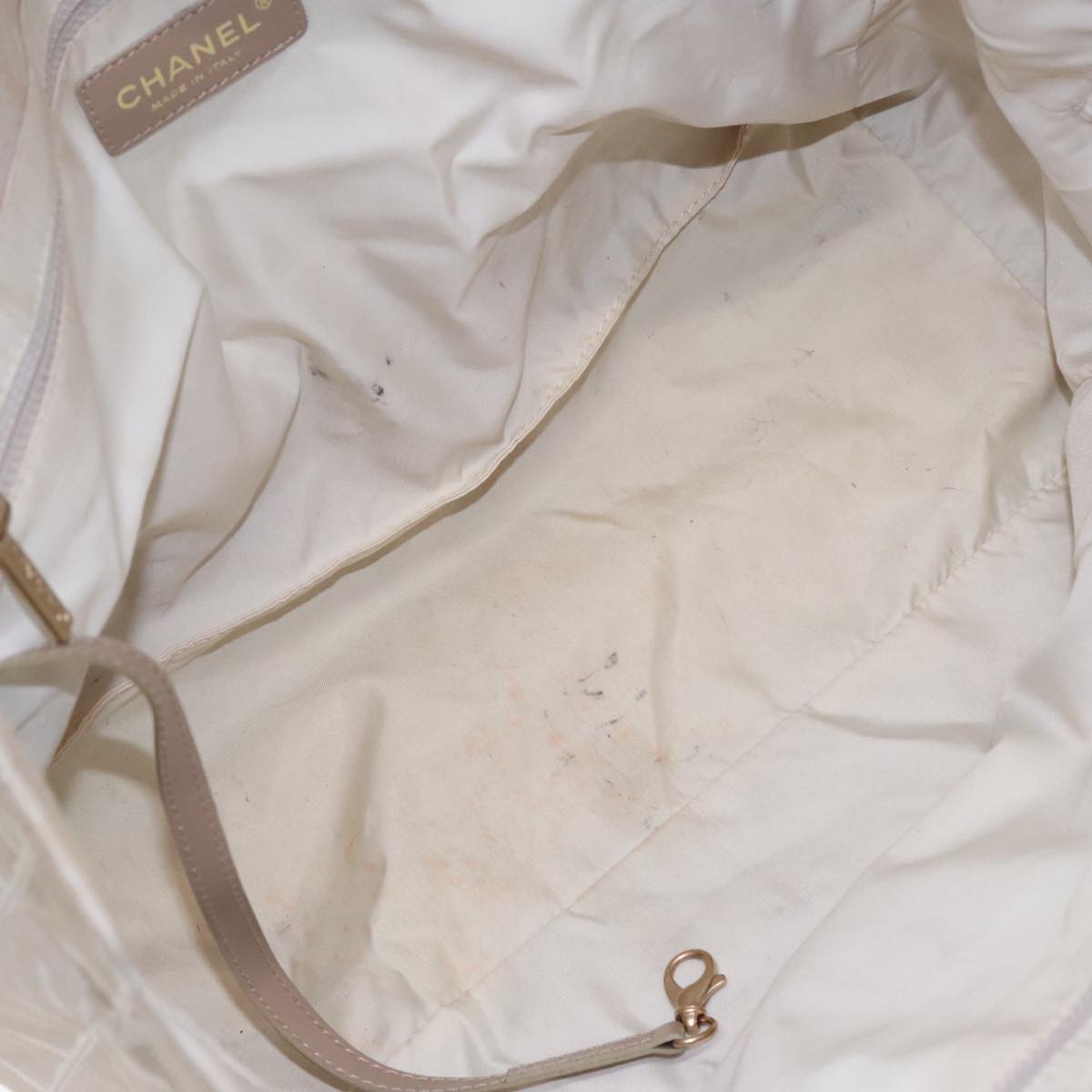 CHANEL New Travel line Tote Bag Nylon Beige CC 94803