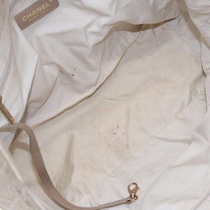 CHANEL New Travel line Tote Bag Nylon Beige CC 94803