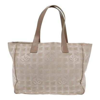 CHANEL New Travel line Tote Bag Nylon Beige CC 94803