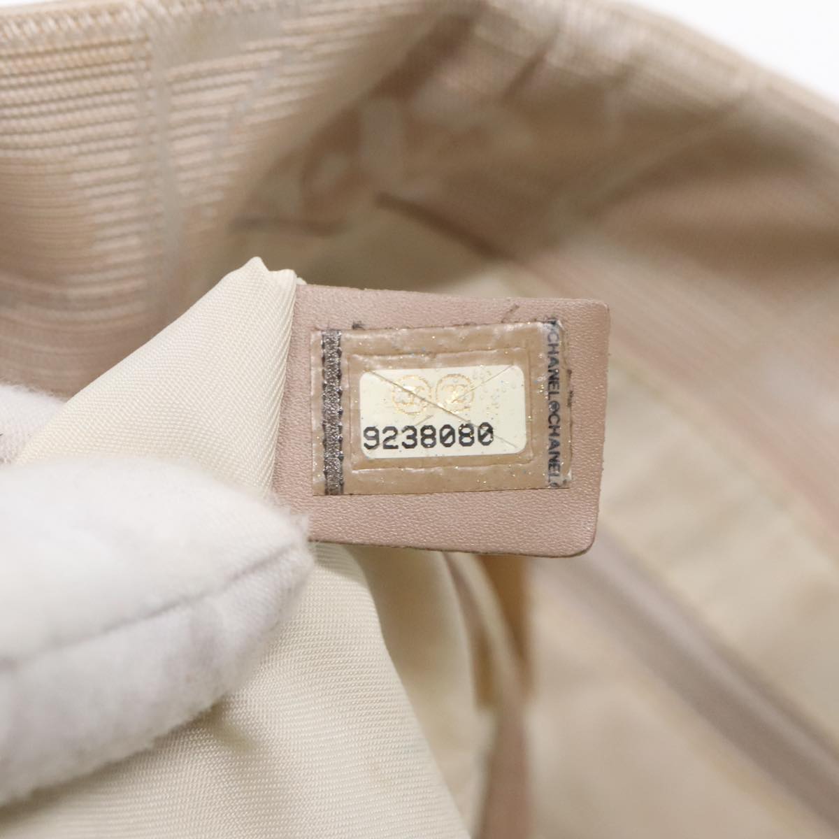 CHANEL New Travel line Tote Bag Nylon Beige CC 94803