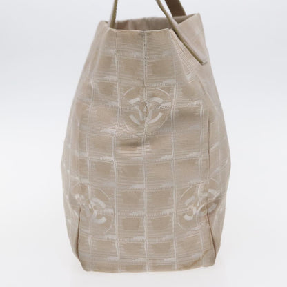 CHANEL New Travel line Tote Bag Nylon Beige CC 94803