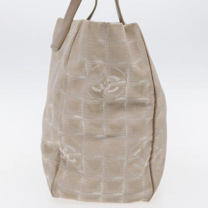 CHANEL New Travel line Tote Bag Nylon Beige CC 94803