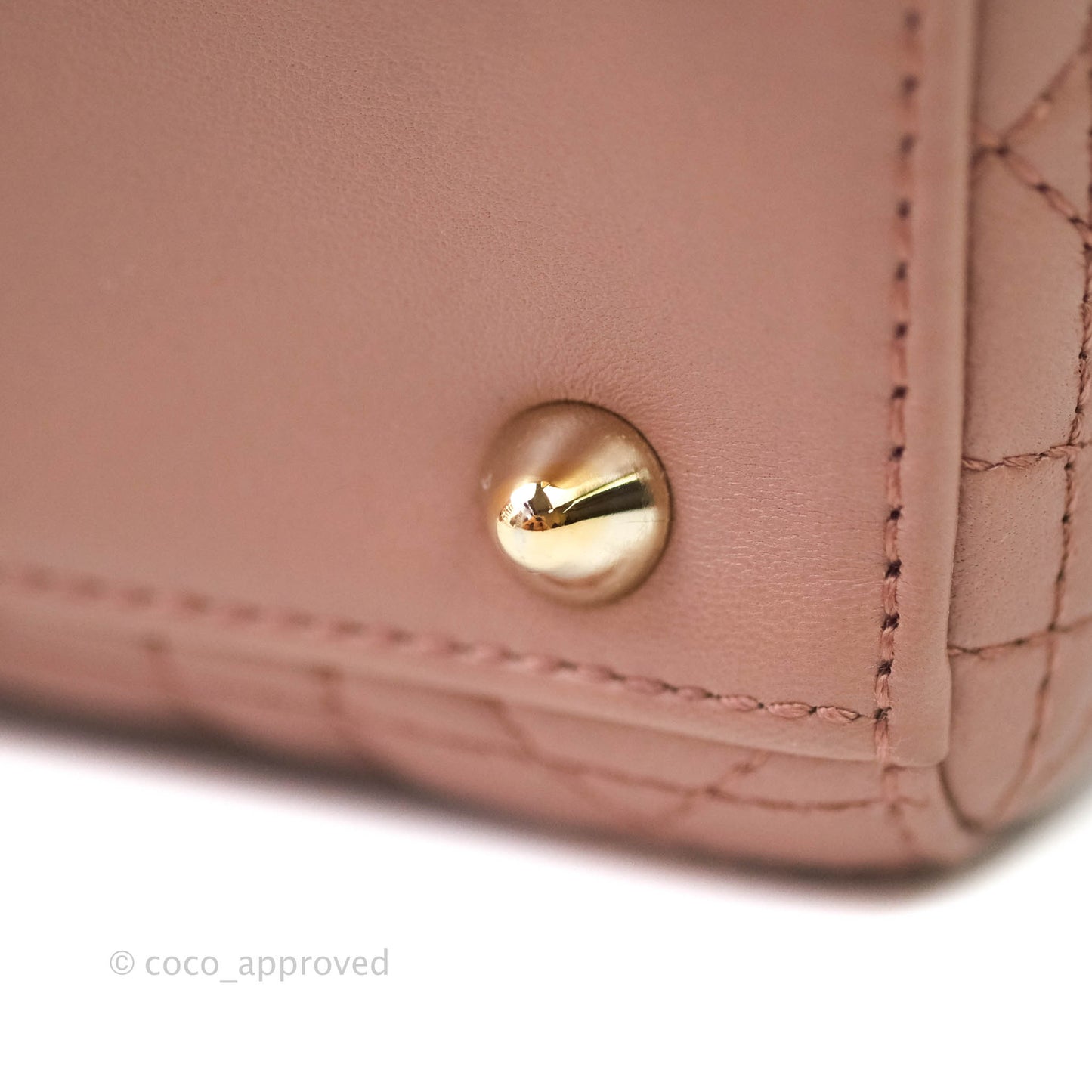 Christian Dior Lambskin My ABCDior Lady Dior Dark Beige Gold Hardware