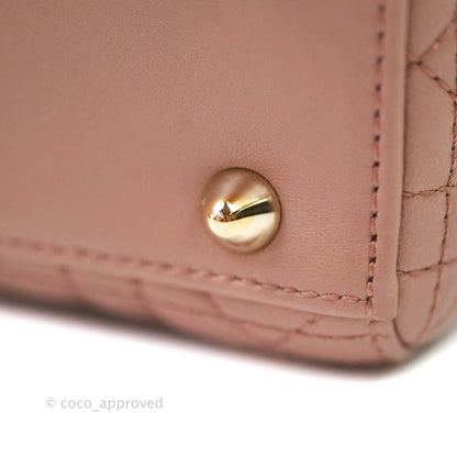 Christian Dior Lambskin My ABCDior Lady Dior Dark Beige Gold Hardware